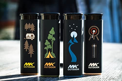 MK Lighter Outdoor Series Alpine Set 5-Pack Assorted Design Multipurpose Refillable, Windproof Flame, Slip Guard Candle & BBQ, Prepping & Camping Supplies, Survival Lighters (OUTDOORSMEN) - Thumbnail 6