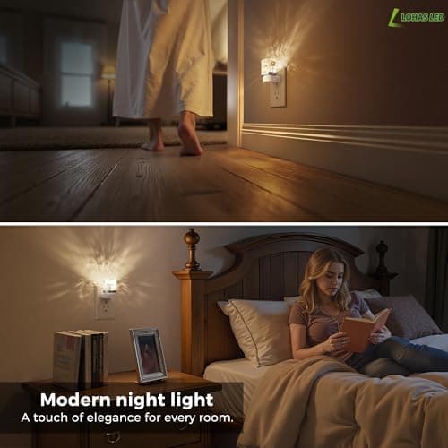 L LOHAS LED Night Light, Night Lights Plug into Wall, 3000K Soft Light LED NightLights, Built in Dusk to Dawn Sensor for Hallway, Bathroom, Rooms - Thumbnail 5
