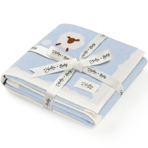 Luxe Merino Wool Cotton Baby Blanket – Ultra-Soft, Temperature-Regulating Swaddle Blanket for Newborns, Receiving Blanket, and Nursery Throw – 29.5" x 37.4", Machine Washable - Image 1
