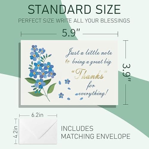 28 Pack 350GSM Thank You Cards with Envelopes,Gold Foil Premium Greeting Cards, Pefect for Weddings, Baby Showers, Teacher Appreciation, Graduation, Small Business Gifts, Holiday & Christmas Thank You Notes - Thumbnail 2