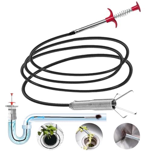 Drain Snake，116" Flexible Grabber Claw Tool Reacher Drain Snake Hair Drain Clog Remover for Toilet Sewer Shower Kitchen Bathroom Tub Clogged Drains Opener Cleaning Tool - Image 1