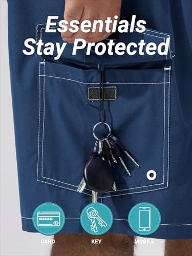 Arcweg Mens Big and Tall Swim Trunks 9" Quick Dry Swim Shorts with Compression Brief Liner Cargo Pocket Bathing Suits Borard Shorts for Men Pluse Size XL-6XL Navy Blue - Thumbnail 4