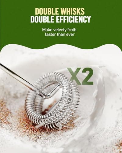 Milk Frother Handheld Rechargeable Electric Frother Wand Coffee Foam Maker with 2 Stainless Stee Whisks & 3 Speeds,Drink Mixer Handheld for for Latte, Cappuccino, Hot Chocolate, Matcha, Egg (Black) - Thumbnail 2