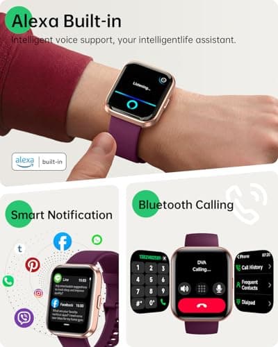 Smart Watches for Women, 1.83" Alexa Smart Watch for Android Phones & iPhones with Calls/Messages, 120+ Sport Modes Fitness Watches for Women Men with Heart Rate Monitor, Sleep/Activity/Health Tracker - Thumbnail 2