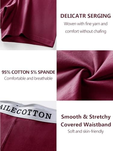 CAILECOTTON Womens Underwear Cotton Boxer Briefs for Women High Waisted Boy Short Panties Strech Breathable - 4 pack - Thumbnail 4