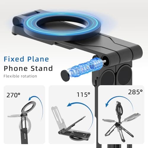 Magnetic Tripod for iPhone -Adjustable Foldable Phone Tripod Stand for Video Recording, Magnet Mount Pocket Cell Phone Stand for iPhone 17/16/15/14/13/12 Plus Max for Gym Tablet Tripod for Travel - Thumbnail 3