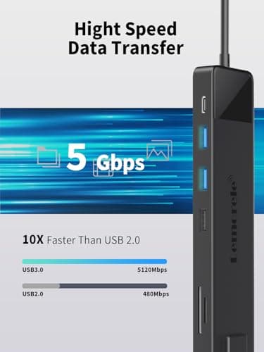 Lemorele 13 in 1 USB C Docking Station for Triple Monitors, Dual 4K HDMI, 1000M RJ45, VGA, 4 USB 3.0/2.0, SD/TF, 3.5MM Audio, USB C 3.0, 100W PD, Compatible with Type C Laptops - Thumbnail 2