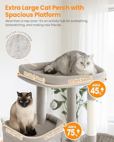 84 Inch XXL Cat Tree, Extra Tall Giant Cat Tower for Indoor Large Adult - Thumbnail 2