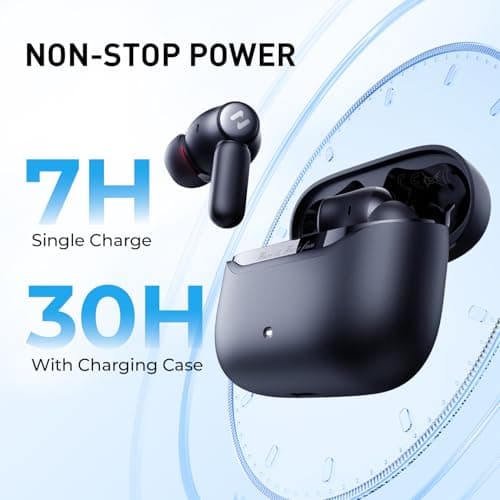 havit Hybrid Active Noise Cancelling Wireless Earbuds, Bluetooth 6.0 in-Ear Headphones, 6 Mics ENC Clear Call Ear Buds, 30+H Playtime, 3D Spatial Audio, Custom EQ via App, IPX5 Waterproof Blue - Thumbnail 6