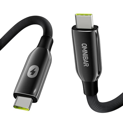 Omnibar Heavy Duty USB C Cable (3FT/Braided), USB C 3.2 Gen 2X2 Cable, 20Gbps Data Transfer, 4K Monitor Display, 240W USB C Charging Cable for iPhone 17/16/15, iPad, MacBook, CarPlay, Hub,Docking,SSDs - Image 1