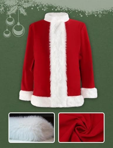 ACH Christmas Costume Adults Men Santa Claus Suit 7PCS Deluxe Professional Furry Xmas Halloween Cosplay Outfit for Adult Set - Thumbnail 3
