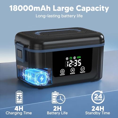 FISHOAKY Cordless Heated Lunch Box, 6.3 Cups Electric Lunch Box with Ice Crystal Box Food Warmer Rechargeable Portable Lunch Box Warmer for Adults Men Women Trucks Driver Office Worker Travel - Thumbnail 4