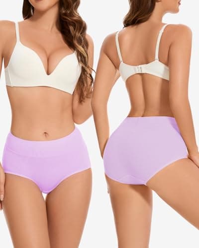 CleainKorte Womens Underwear Cotton Hipster Ladies Panties for Women Mid Rise Coverage Briefs Strech Breathable - 5 Pack - Thumbnail 2