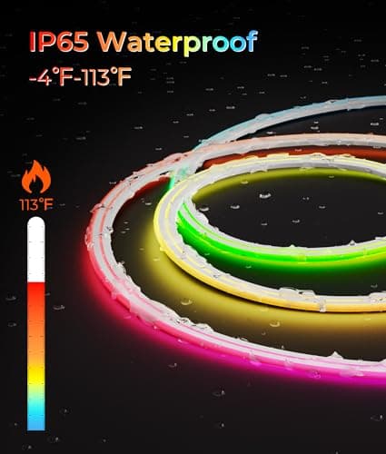 DeckTok 100FT Led Neon Rope Lights Strip - Flexible Led Control with App/Remote Rope Lights Multiple Modes RGB IP65 Waterproof Outdoor Neon Music Sync Gaming Strip for Christmas Outdoor Decorations - Thumbnail 3