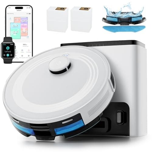 Lefant Robot Vacuum and Mop,75-Day Self-Emptying,6000Pa Powerful Suction,Customized Cleaning,Home Mapping, 140 Min Runtime, Roller Brush for Carpet,2.4G/5G WiFi/Alexa/APP/iWatch,M2 Plus