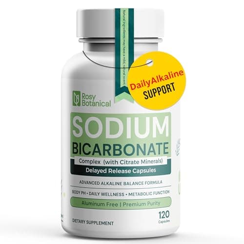 Aluminum Free Sodium Bicarbonate Capsules for Synergistic Alkalization, Body PH Support with Improved Absorption & Mineral Support, Bicarbonato De Sodio, Delayed Release 120 caps