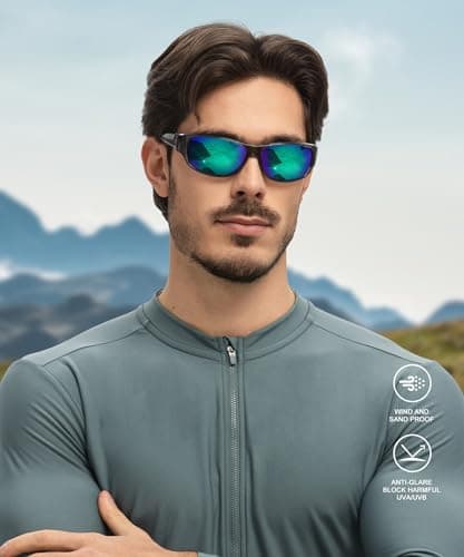 KALIYADI Polarized Sunglasses-for-Men Sports Sunglasses: Mens Sun Glasses with UV400 for Running Fishing Golf - Thumbnail 6