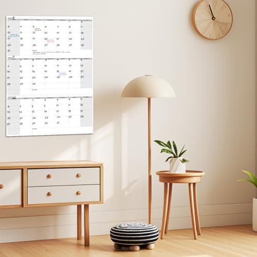 46" x 63" Dry Erase Wall Calendar - Undated 3-Month Agenda Planner Calendar, Erasable and Reusable Whiteboard with Large Daily Boxes, Notes, Stickers, Vertical Layout for Office, Classroom, or Home - Thumbnail 6