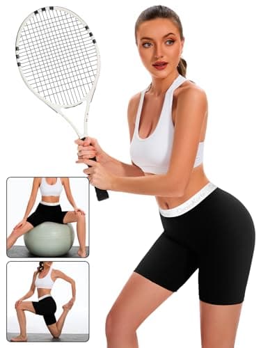 CleainKorte Womens Boy Shorts Underwear Cotton Anti Chafing Boxers Briefs High Waisted Boyshorts Panties Strech 3 Pack Black M - Thumbnail 6