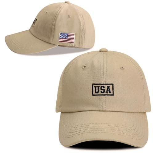 LELVK American Flag Patriotic Baseball Cap | Embroidered USA Flag 100% Cotton Adjustable Hat for Men & Women - Image 1