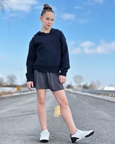 Stelle Zip Up Hoodies for Women Fleece Crop Jackets Long Sleeve Hooded Sweatshirts with Pockets Casual Coat(Navy,XX-Large) - Thumbnail 5