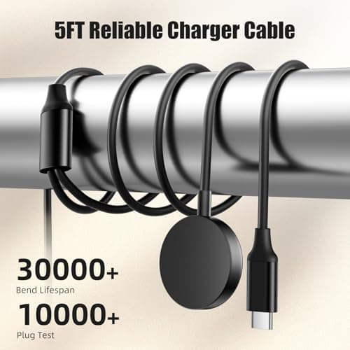 Comvin Compatible with 2 in 1 Samsung Watch Charger,5FT 25W Dual Port Wall Charger Fast Charging Block for Galaxy Watch 8/8 Classic/7/6/6 Classic/5 Pro/5/4/4 Classic/3/Active2/1,Galaxy S25 Note/Z Fold - Thumbnail 4