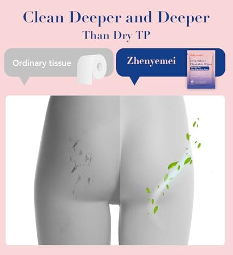 ZHENYEMEI Thickened Flushable Wipes 60 Counts - ON-THE-GO Individually Wrapped for Women Men I Wet Wipes for Butt Travel Toilet Bathroom Thicker & Big for Adult Oranea Dulca & Aloe - Septic Sewer Safe - Thumbnail 6