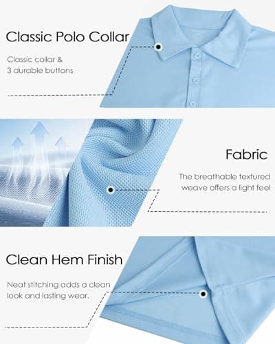 Liloak Polo T Shirts for Men Pack Basic Tee Shirts Mens with Polo Neck for Summer Business Casual Golf - Thumbnail 5