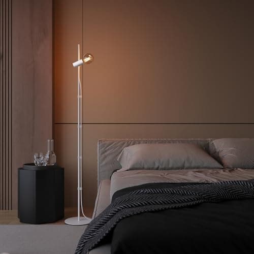 MOSLIAN Floor Lamp for Living Room,Adjustable Height&Dimmable&Rotatable lamp Head Standing Floor Lamp,2200K Warm Ambiant Lighting with Amber Clear Bulb for Living Room,Bedroom (Bulb Included) - Thumbnail 6