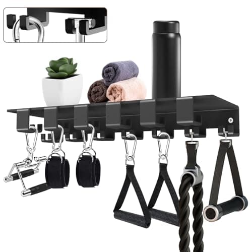 Floating Shelf Organizer Compatible with Tonal Accessories Home Gym Weight Storage Equipment Hanger Metal Rack Holder Wall Mount with Hooks T-Lock Adapters Bracket Hanger Workout Fitness (Style 2) - Image 1