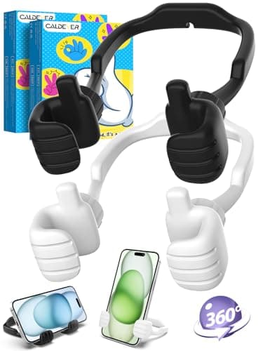 Gifts for Teens Boys Girls Adults Cell Phone Stand: UPGRADE Adjustable Thumbs Up Lazy Phone Holder for Desk Cool Gadgets for Men Women Adults Husband Wife Dad Him Fun Stocking Stuffers Birthday Gift - Image 1