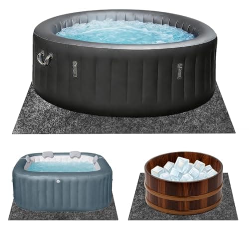 Betagt 74 X 75 Inch Large Square Bath Mats, Washable Above Ground Protector Pad, Water Absorb with Water Resistant Slip-Proof Backing, Portable Spa Pool Accessories for Outdoor and Indoor Hot Tub Mat - Image 1