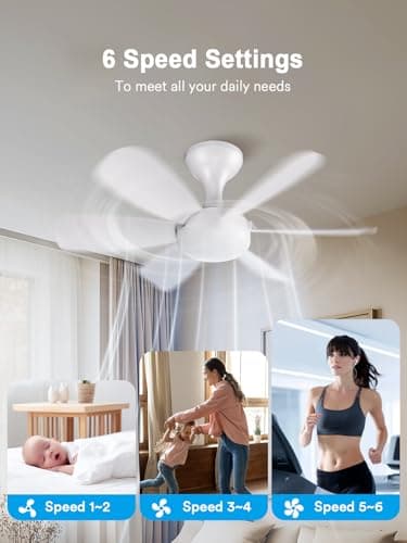 ANGELHALO Smart Ceiling Fans with Lights - 20" Low Profile Flush Mount 2-in-1 Fan Light with APP & Remote, DC Reversible, 6 Speeds, Quiet, Dimmable LED 3000-6500K for Kids Rooms, Closets, Small Spaces - Thumbnail 6