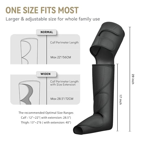 FIT KING Foot and Leg Massager for Circulation and Relaxation with Hand-held Controller 3 Modes 3 Intensities Helpful for Vericose Veins, Cramps, Swelling and Edema - Gift for Mom Wife Family - Thumbnail 6