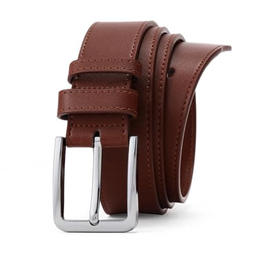 SENDEFN Men's Casual Leather Jeans Belt Dress Classic and Fashion for Men 1.5" Wide with Gift Box - Image 1