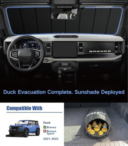Windshield Sun Shade for Ford Bronco 2021-2026, Custom-fit Windshield Cover, Keep Vehicle Cool, Protect Dashboard, Foldable Car Window Shades – Ford Bronco Accessories - Thumbnail 2