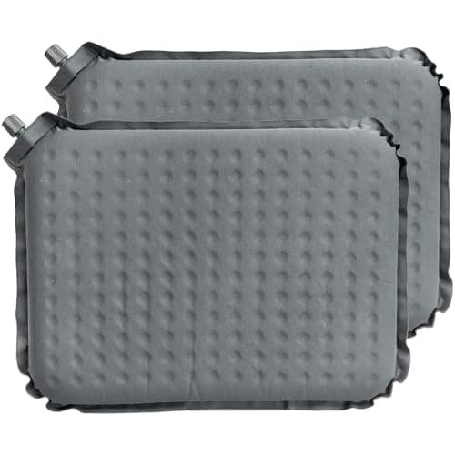 Tadpole Jump Ultralight Self-Inflating Seat Cushion with Foam Core - Adjustable Firmness Portable Sit Pad for Hiking, Camping, Stadium Bleachers, Airplane Travel, and Office Chairs (2, Gray) - Image 1