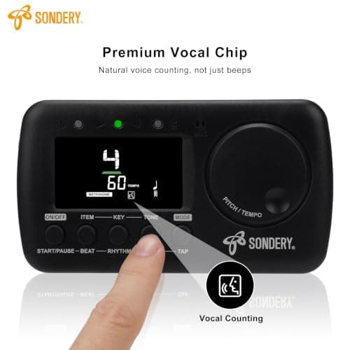 Sondery Digital Vocal Metronome Tuner Rechargeable for Guitar Bass Violin - Thumbnail 4
