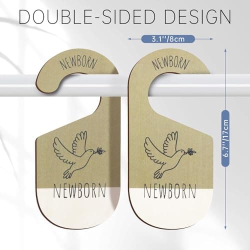 ITDYB Baby Closet Dividers for Clothes Organizer - Set of 8 Wooden Double-Sided Baby Clothes Size Dividers form Newborn to Toddler for Daily Gender-Neutral Baby Nursery Decor - Thumbnail 3
