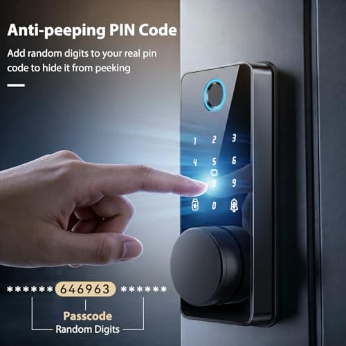 Keyless Entry Door Lock, Biquole Smart Lock with App Control, Fingerprint - Thumbnail 3