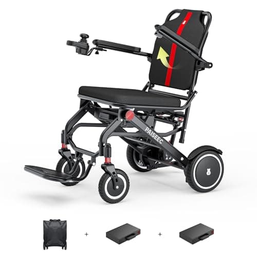 Paiseec Electric Wheelchair Lightweight Foldable, Only 32 lbs, Up to 22 Miles, Power Wheelchair for Adults, Portable Motorized Wheelchair with Travel Bag - Image 1