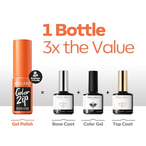 Modelones Black Gel Nail Polish Kit with UV Light, Christmas Silver One Step Gel Polish No Need Base & Top Coat, 3 in 1 Set Glitter Fall Soak Off Nail Lamp Manicure DIY Salon at Home Gift - Thumbnail 5