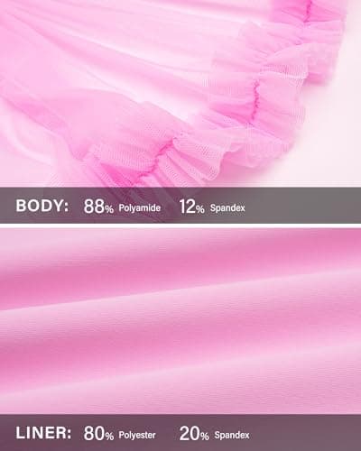 Stelle Women's High Waist Athletic Skorts with Shorts Pockets Ruffle Flowy Mini Cake Skirt Layered Pleated Cute Casual Summer (Cotton Candy,XXS) - Thumbnail 5