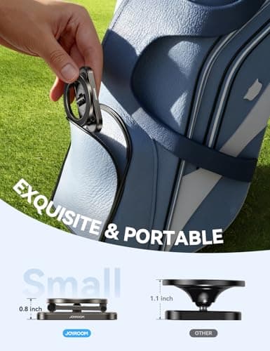 Upgraded Magnetic Golf Cart Phone Holder, [Tri-Fold+All Alloy] Fathers Day Golf Gifts for Men Dad Him Golfer, 2026 Golf Cart Accessories Compatible with MagSafe iPhone 17-12 for Club Car, EZGO, Yamaha - Thumbnail 6