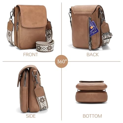 GEMIU Crossbody Phone Purse Small Crossbody Bags for Women Rfid Wallet Purse for Women Apricot - Thumbnail 6