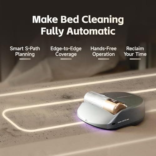 CREATULIZE X1 Robot Bed Vacuum, Automatic Mattress Vacuum Cleaner with Intelligent Path Planning, UV-C Light, HEPA Filter, One-Click 100% Dust & Pet Hair Removal for Bed, Mattress, Sofa, Carpet - Thumbnail 2