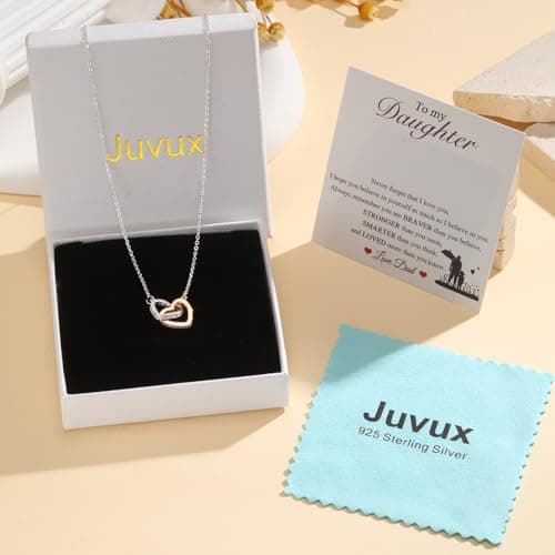 Necklaces for Daughter Gift from Mom Dad - S925 Sterling Silver Love Heart Pendant Necklace Rose Gold Plated with Message Card Jewelry To My Daughter Necklace Gift for Birthday Christmas Graduation - Thumbnail 6
