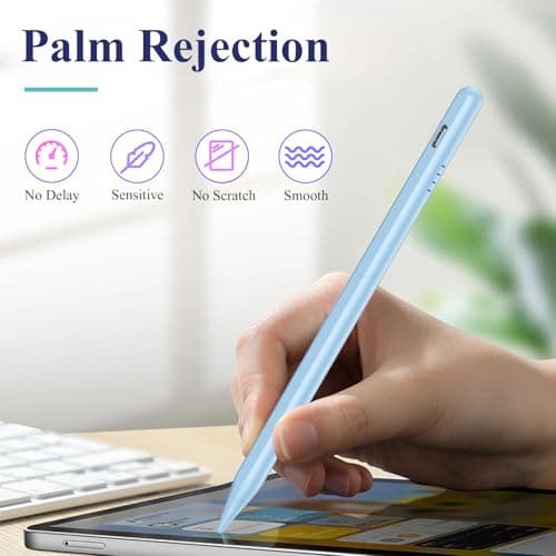 Kenkor Stylus Pen for iPad 9&10&11th(A16) Generation 2018-2025 with Palm Rejection, Tilt, Digital Pencil for Apple iPad 6/7/8/9/10/11th(A16), Pro 11"/12.9"/13”/M4, Air 3/4/5th/M2/M3, Mini 5/6th - Blue - Thumbnail 6