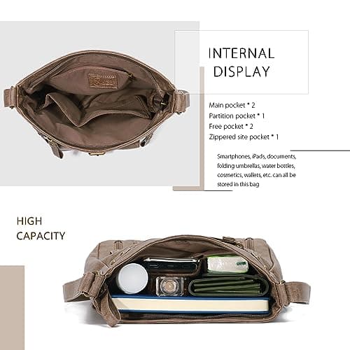 KL928 Crossbody Bags for Women, Multi Pocket Shoulder Bags, Medium PU Leather Cross Body Purses - Thumbnail 5