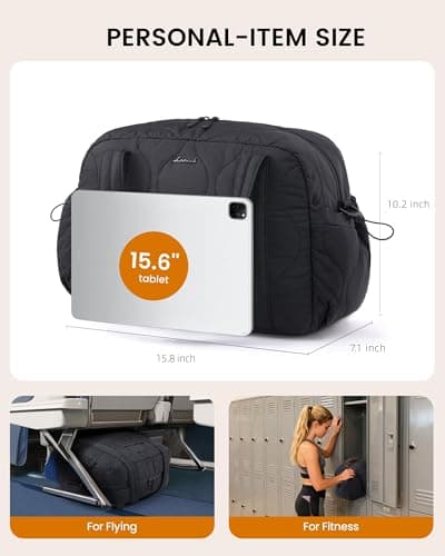 LOVEVOOK Duffle Bag for Travel, Puffer Weekender Gym Bags for Women with Toiletry Bag, Lightweight Carry on Overnight Bag Hospital Bag, Personal Item Bag for Airplanes - Thumbnail 2